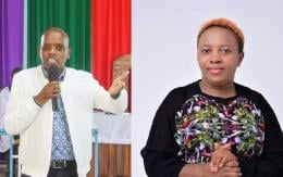 A composite image of CAS Dennis Itumbi and Musicial Phylis Mbuthia.